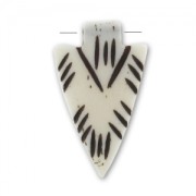 Pendant bone antique triangle 31mm Natural x1