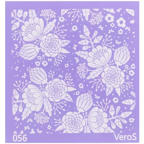 90x90mm Silk Screen VeroS for polymer clay - Flower bouquet design n°056 x1