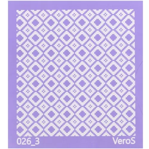 90x90mm Silk Screen VeroS for polymer clay - Graphic pattern n°026_3 x1