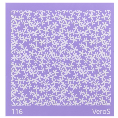 90x90mm Silk Screen VeroS for polymer clay - Little flowers pattern n°116 x1