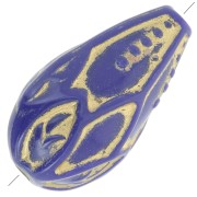 20x11mm pear beads vintage style - Royal blue - Gold x5|raw }}