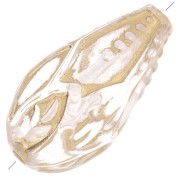 20x11mm pear beads vintage style - Transparent - Gold x5|raw }}