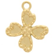 Charm 4-leaf clover 17x15 mm - Stainless steel 304L Gold x1