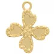 Charm 4-leaf clover 17x15 mm - Stainless steel 304L Gold x1