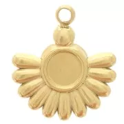 14x12mm 304L stainless steel ethnic charm for 4 mm cabochon - Gold x1