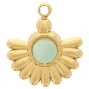 14x12mm 304L stainless steel ethnic charm for 4 mm cabochon - Gold x1