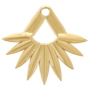 16x17mm 304L Stainless Steel Ethnic Half-Sun Charm - Gold x1