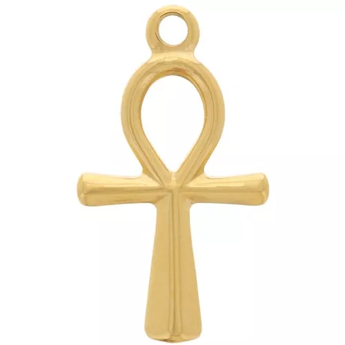 23x13mm 304L stainless steel Egyptian cross pendant - Ânkh - Gold x1