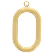 21x12mm 304L stainless steel Hollow oval pendant - Gold x1