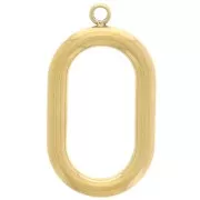 21x12mm 304L stainless steel Hollow oval pendant - Gold x1