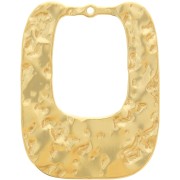 25x19mm Stainless steel 316L Curved hammered rectangular pendants - Gold x2|raw }}