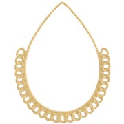 38x30.5mm 304L stainless steel Drop pendants with chain - Gold x2