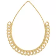 38x30.5mm 304L stainless steel Drop pendants with chain - Gold x2