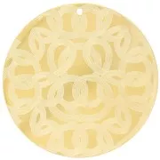 40mm Stainless steel 316L Round pendants - abstract pattern - Gold x2