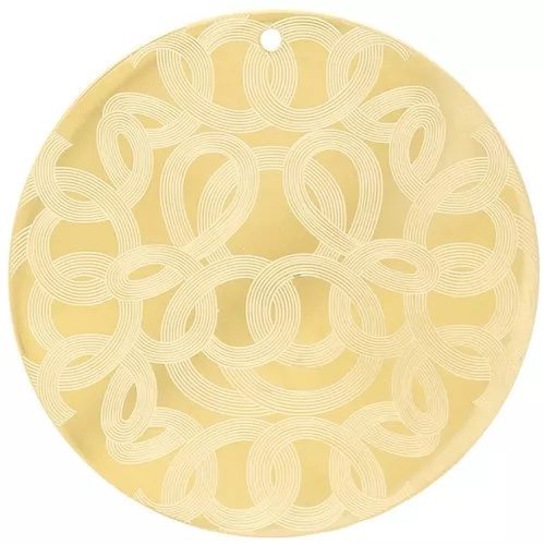 40mm Stainless steel 316L Round pendants - abstract pattern - Gold x2