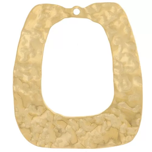 25x22mm Stainless steel 316L Curved hammered rectangular pendants - Gold x2