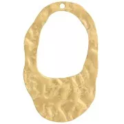 27x17mm 316L stainless steel Hammered irregular oval pendants - Gold x2