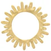 18mm 316L stainless steel hammered sunburst spacer - Gold x1