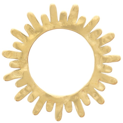 18mm 316L stainless steel hammered sunburst spacer - Gold x1