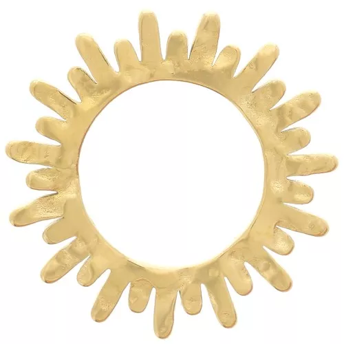18mm 316L stainless steel hammered sunburst spacer - Gold x1
