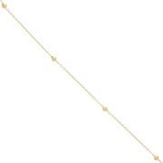 304L stainless steel Cable mesh chain with 3mm round beads x50cm