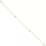 304L stainless steel Cable mesh chain with 3mm round beads x50cm