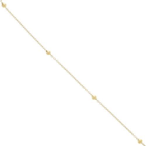 304L stainless steel Cable mesh chain with 3mm round beads x50cm