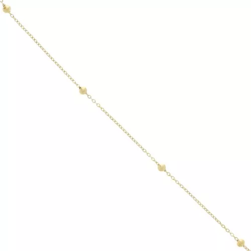 304L stainless steel Cable mesh chain with 3mm round beads x50cm