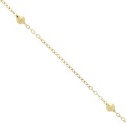 304L stainless steel Cable mesh chain with 3mm round beads x50cm