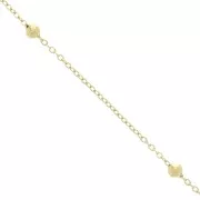 304L stainless steel Cable mesh chain with 3mm round beads x50cm