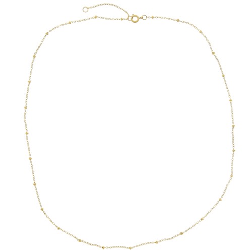 2mm Stainless steel 304L Cable mesh choker with flattened beads - Gold x48cm