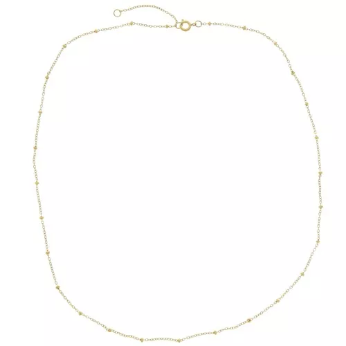 2mm Stainless steel 304L Cable mesh choker with flattened beads - Gold x48cm