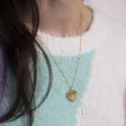 2mm Stainless steel 304L Cable mesh choker with flattened beads - Gold x48cm