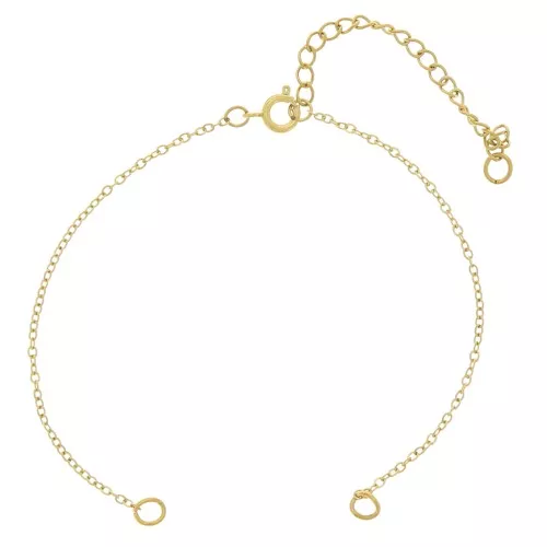 1.3mm 304L stainless steel trace mesh bracelet for spacer - Gold x16cm