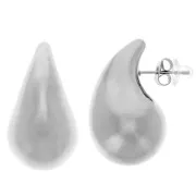 30x18mm 304 stainless steel Domed drop earstuds x2