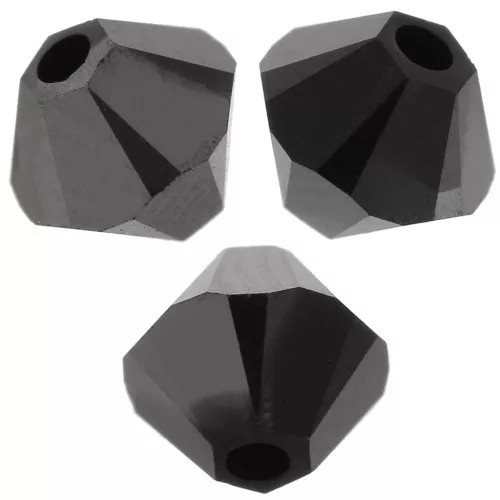 PureCrystal 5328 Crystal Bicones 4mm Jet Hematite x50