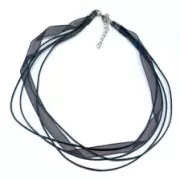 Multi-layer Choker Cotton/Organza Black