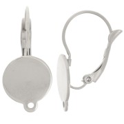 25mm 304 stainless steel leverback earrings for 12mm cabochon x2|raw }}