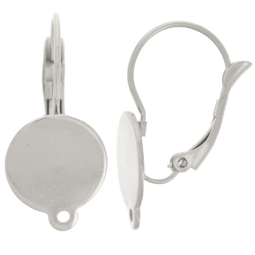 25mm 304 stainless steel leverback earrings for 12mm cabochon x2