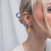 10mm 304 stainless steel Half-ball earstuds - Gold x2