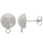 10mm 304 stainless steel Half-ball earstuds x2|raw }}