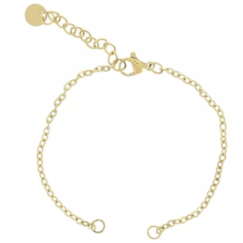 304 Stainless steel Cable mesh bracelet 2mm for spacer - Gold x15cm