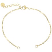 304 stainless steel Cable mesh bracelet, filed 2mm for spacer - Gold x18cm|raw }}