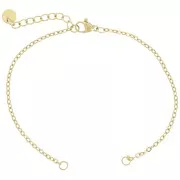 304 stainless steel Cable mesh bracelet, filed 2mm for spacer - Gold x18cm