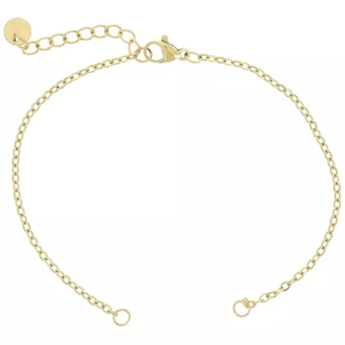 304 stainless steel Cable mesh bracelet, filed 2mm for spacer - Gold x18cm