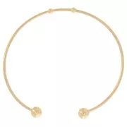 Large 64mm Bangle Bracelet with Balls - 304 Gold Stainless Steel x1