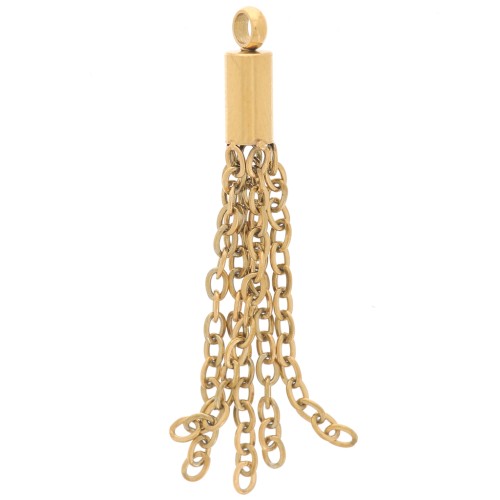 32mm 304 stainless steel chain pendant - Gold x1