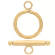 304 stainless steel T clasp for 16mm bracelet or necklace - gold x1