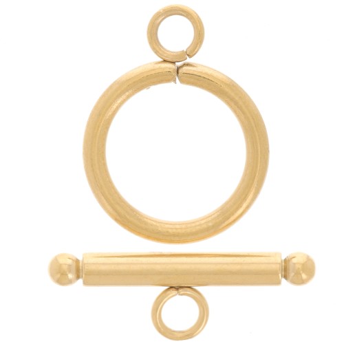 304 stainless steel T clasp for 16mm bracelet or necklace - gold x1
