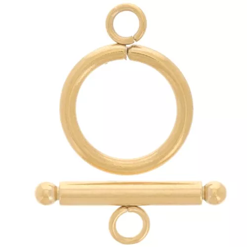 304 stainless steel T clasp for 16mm bracelet or necklace - gold x1